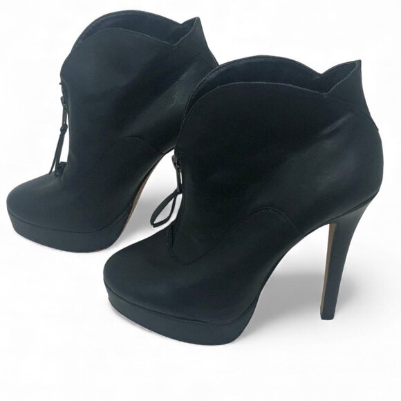 Charles by Charles David Black Platform Ankle Boots • Front Zip • Size 7.5 - Picture 3 of 8